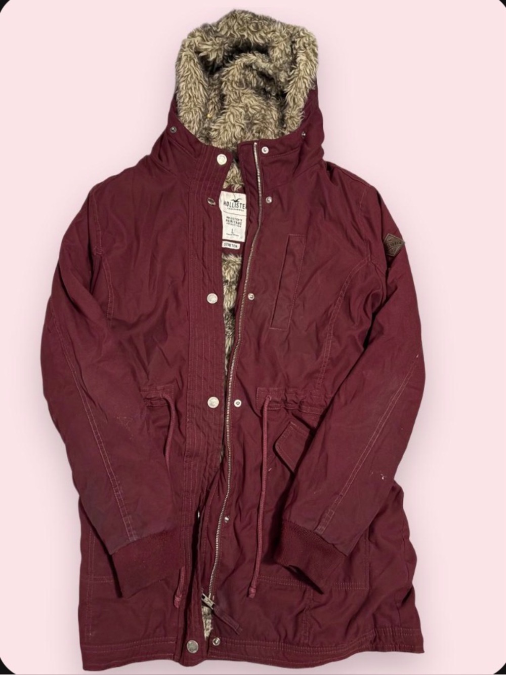 Vintage Hollister Heritage Collection Faux Fur-Lined Parka Jacket Size Large
